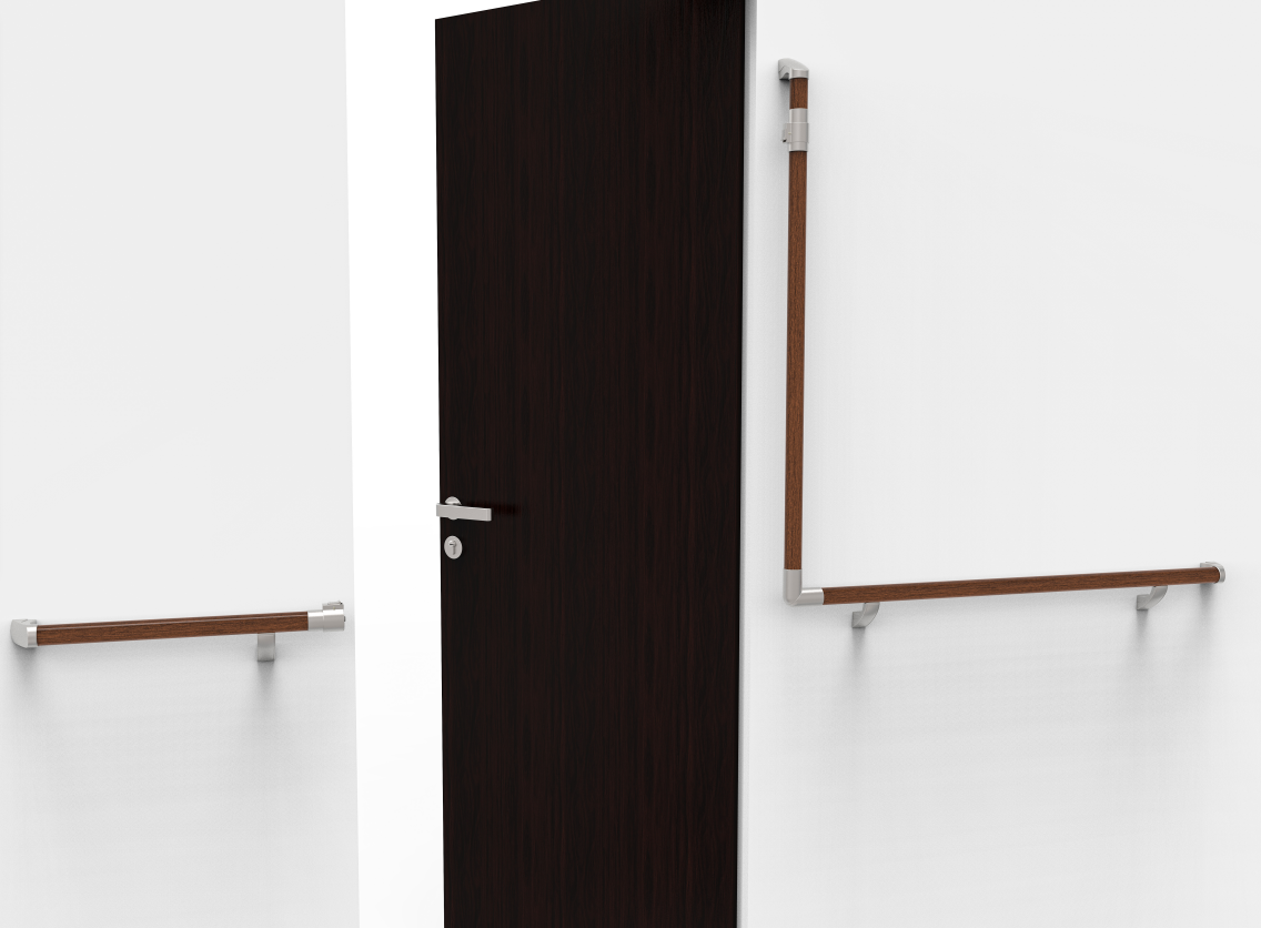 醫院靠墻木扶手